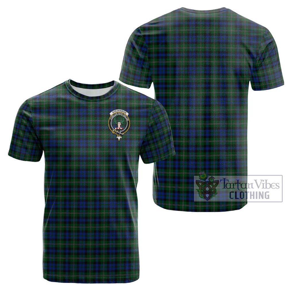 Stevenson Hunting Tartan Cotton T-Shirt with Family Crest Kid's Shirt - Tartanvibesclothing Shop