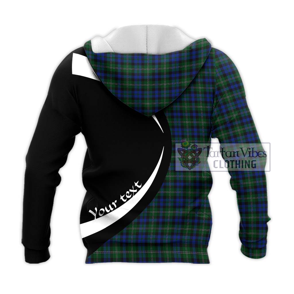 Stevenson Hunting Tartan Knitted Hoodie with Family Crest Circle Style - Tartan Vibes Clothing