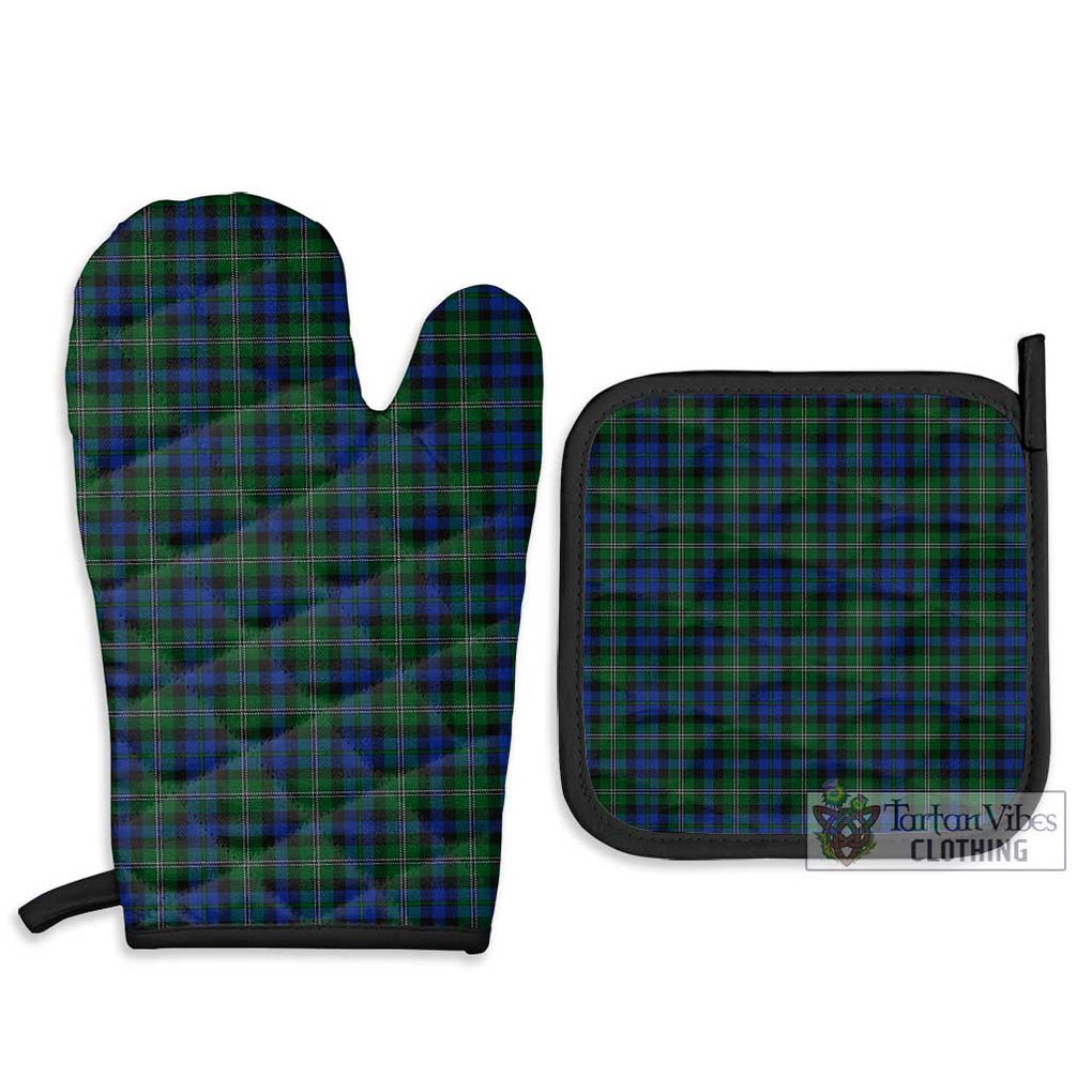 Stevenson Hunting Tartan Combo Oven Mitt & Pot-Holder Combo 1 Oven Mitt & 2 Pot-Holder Black - Tartan Vibes Clothing
