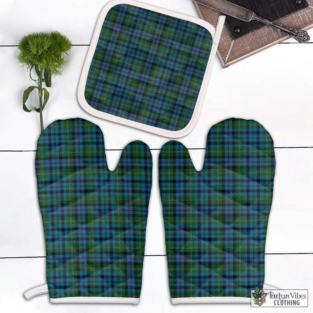Stevenson Hunting Red Stripe Tartan Combo Oven Mitt & Pot-Holder Combo 1 Oven Mitt & 1 Pot-Holder White - Tartan Vibes Clothing