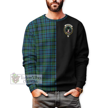 Stevenson Hunting Red Stripe Tartan Sweatshirt with Family Crest and Half Of Me Style Unisex - Tartanvibesclothing Shop