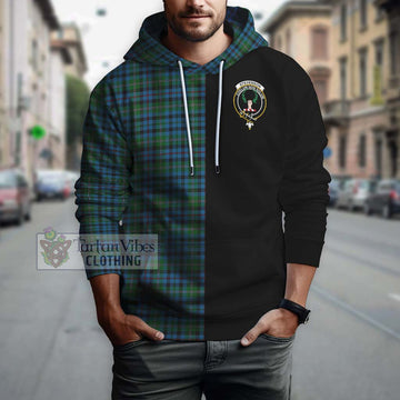 Stevenson Hunting Red Stripe Tartan Hoodie with Family Crest and Half Of Me Style Zip Hoodie - Tartanvibesclothing Shop