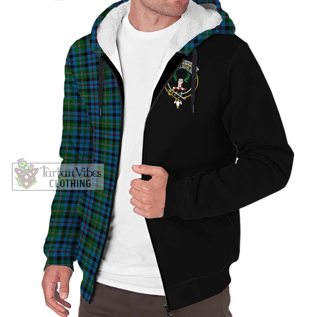 Stevenson Hunting Red Stripe Tartan Sherpa Hoodie with Family Crest and Half Of Me Style Unisex S - Tartanvibesclothing Shop