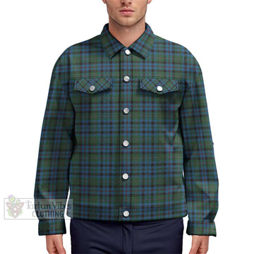 Stevenson Hunting Red Stripe Tartan Unisex Lapel Cotton Jacket