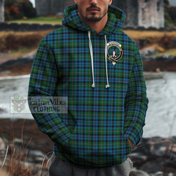 Stevenson Hunting Red Stripe Tartan Cotton Hoodie with Family Crest Pullover Hoodie XS - Tartan Vibes Clothing