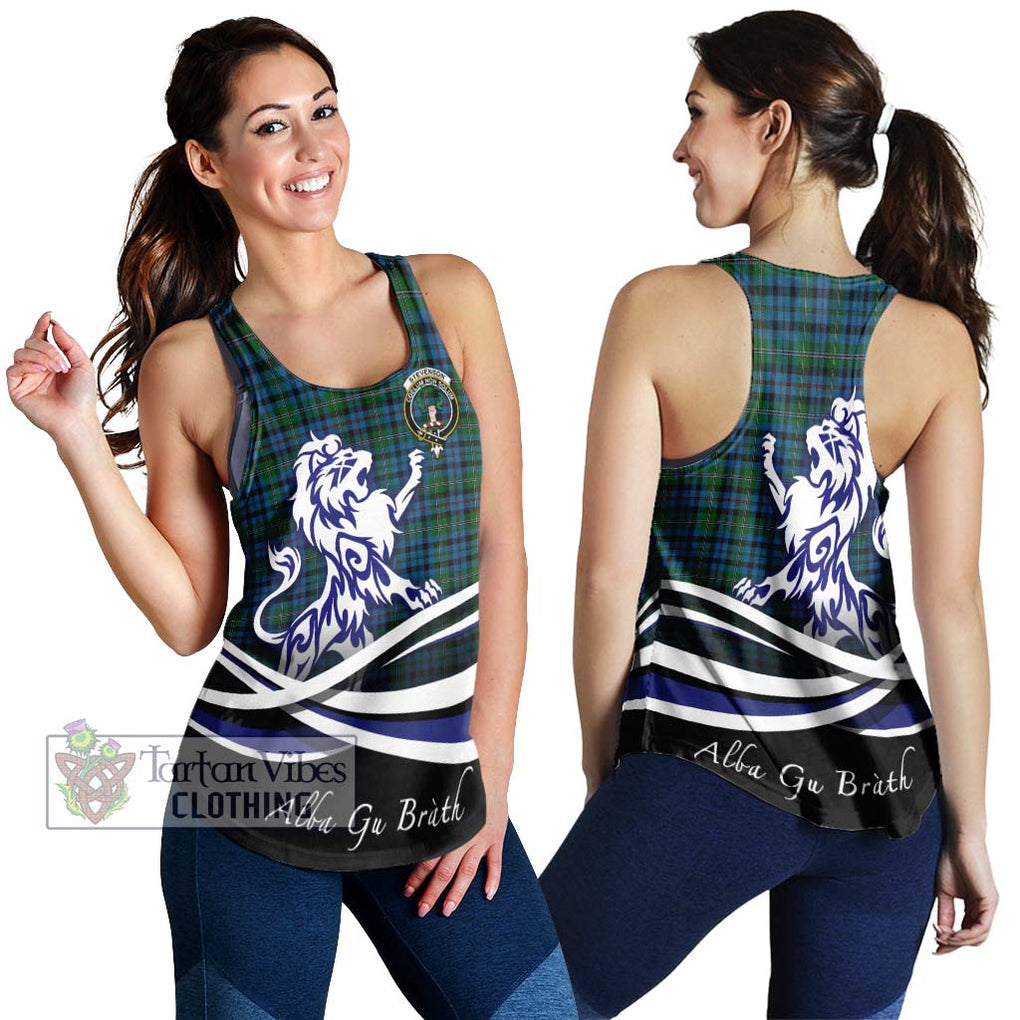 Stevenson Hunting Red Stripe Tartan Women's Racerback Tanks with Alba Gu Brath Regal Lion Emblem 4XL - Tartanvibesclothing Shop