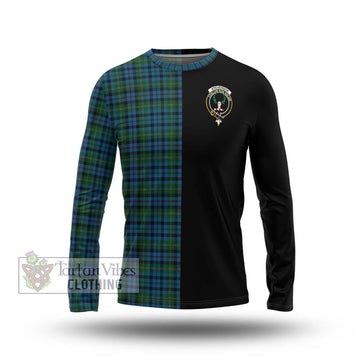 Stevenson Hunting Red Stripe Tartan Long Sleeve T-Shirt with Family Crest and Half Of Me Style Unisex - Tartanvibesclothing Shop