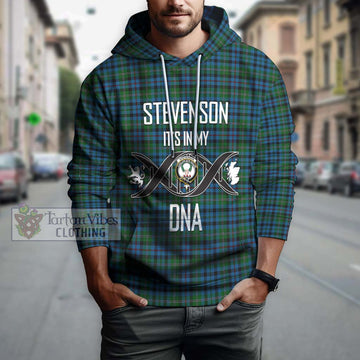 Stevenson Hunting Red Stripe Tartan Hoodie with Family Crest DNA In Me Style Pullover Hoodie - Tartanvibesclothing Shop