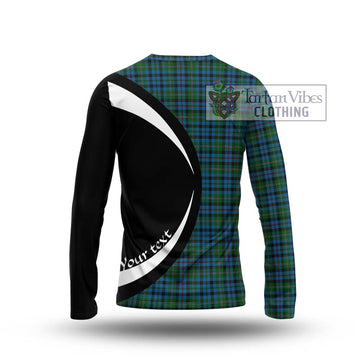 Stevenson Hunting Red Stripe Tartan Long Sleeve T-Shirt with Family Crest Circle Style - Tartan Vibes Clothing