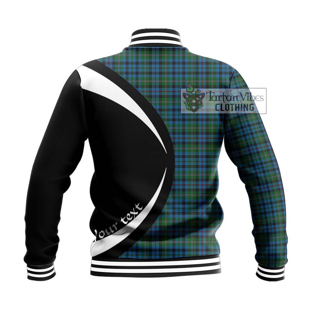 Stevenson Hunting Red Stripe Tartan Baseball Jacket with Family Crest Circle Style - Tartan Vibes Clothing