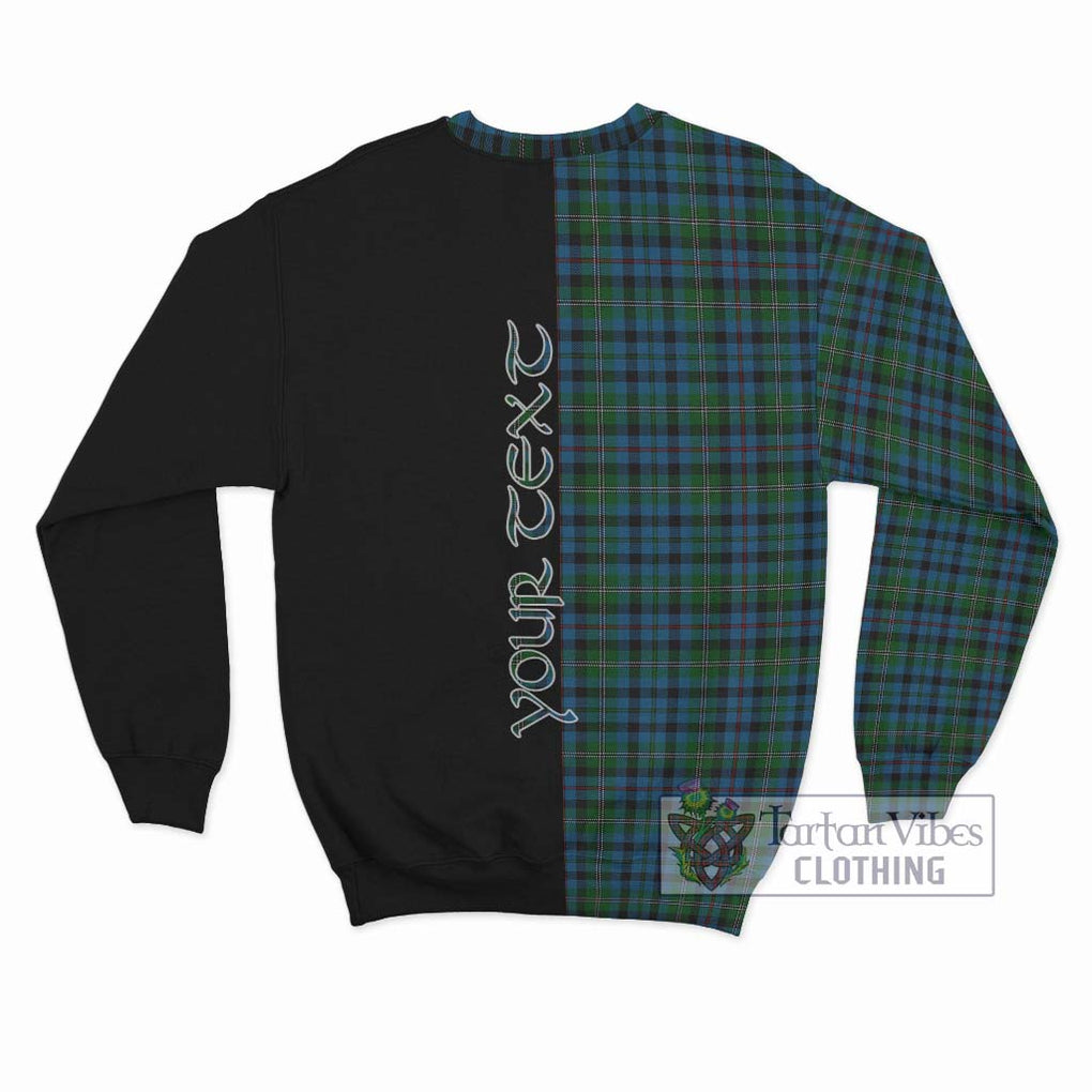 Stevenson Hunting Red Stripe Tartan Sweatshirt with Family Crest and Half Of Me Style - Tartanvibesclothing Shop