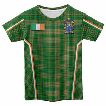 Stevenson Irish Clan Coat of Arm Tartan Kid T-shirt Flag Style