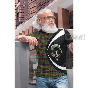 Tartan Vibes Clothing Stevenson Old Tartan Cotton T-shirt with Family Crest Circle Style