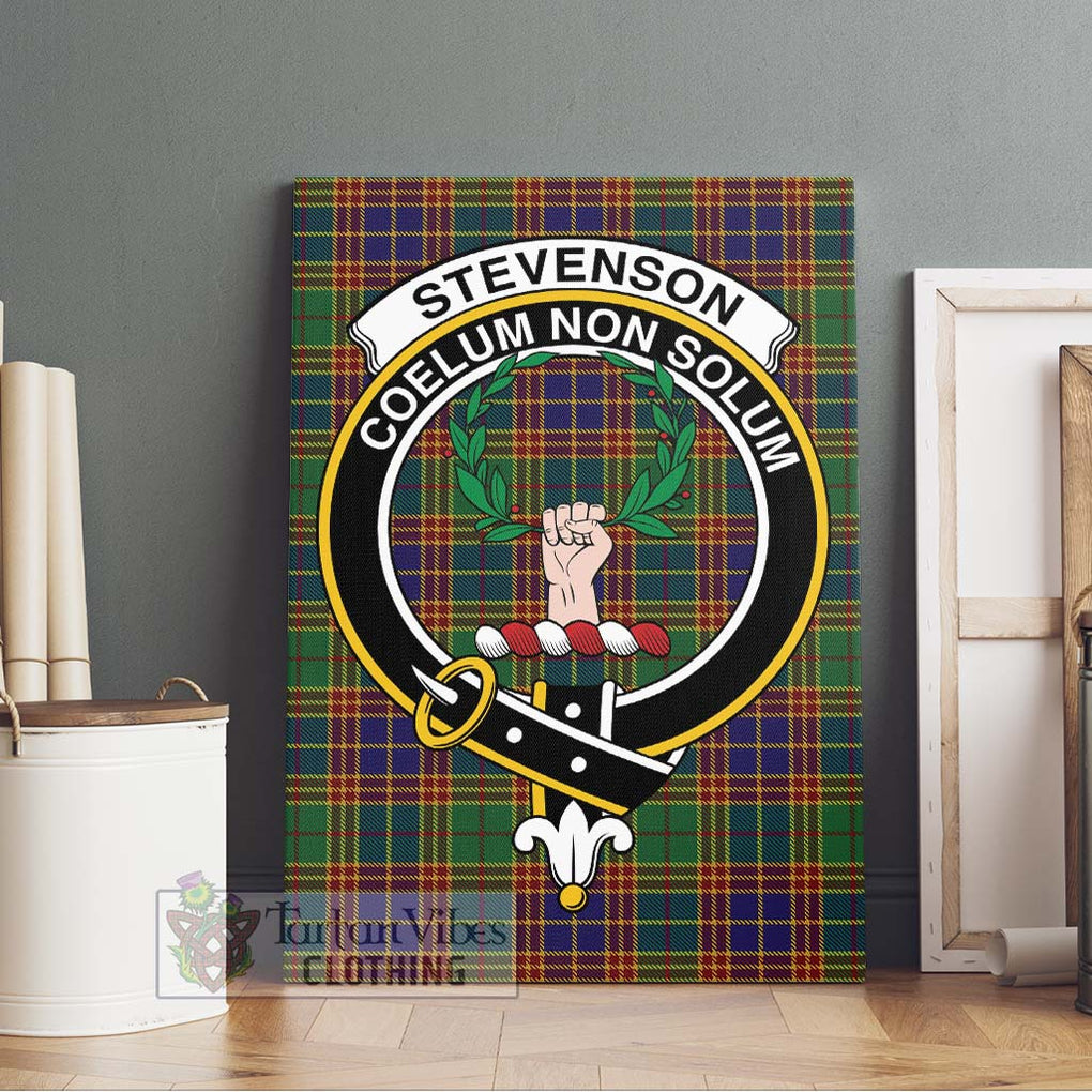 Stevenson Old Tartan Canvas Print Wall Art with Family Crest Without Frame - Tartan Vibes Clothing
