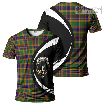 Tartan Vibes Clothing Stevenson Old Tartan T-Shirt with Family Crest Circle Style