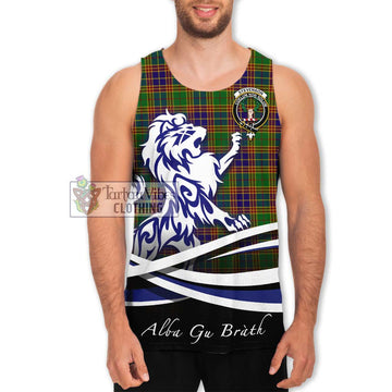 Stevenson Old Tartan Men's Tank Top with Alba Gu Brath Regal Lion Emblem Men - Tartanvibesclothing Shop