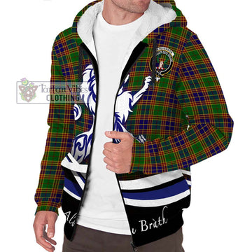 Stevenson Old Tartan Sherpa Hoodie with Alba Gu Brath Regal Lion Emblem Unisex S - Tartanvibesclothing Shop