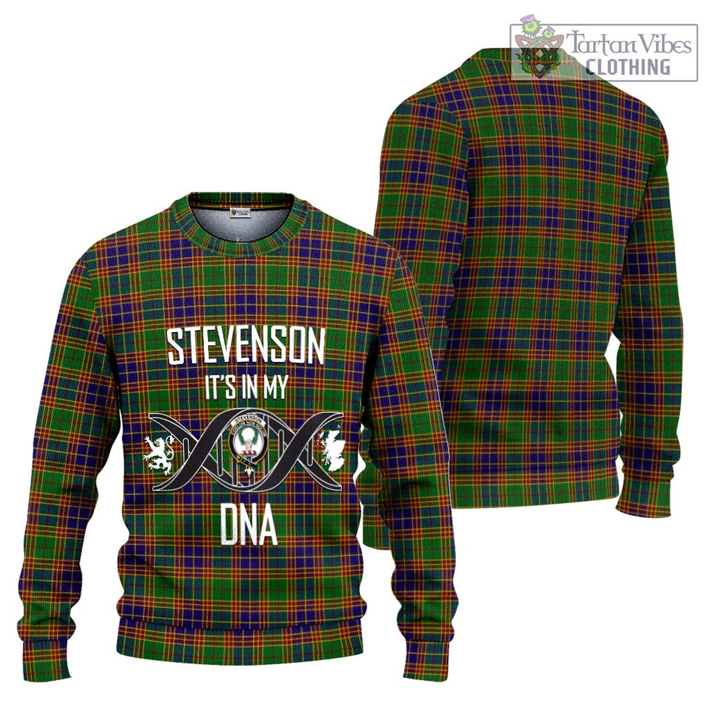 Stevenson Old Tartan Knitted Sweater with Family Crest DNA In Me Style Unisex - Tartanvibesclothing Shop