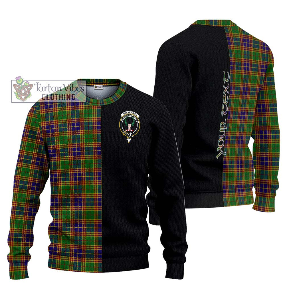 Stevenson Old Tartan Knitted Sweater with Family Crest and Half Of Me Style Unisex - Tartanvibesclothing Shop