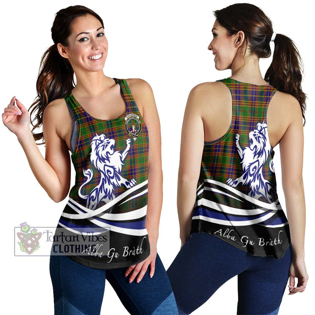 Stevenson Old Tartan Women's Racerback Tanks with Alba Gu Brath Regal Lion Emblem 4XL - Tartanvibesclothing Shop