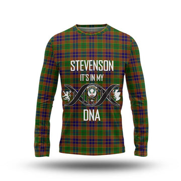 Stevenson Old Tartan Long Sleeve T-Shirt with Family Crest DNA In Me Style Unisex - Tartanvibesclothing Shop