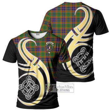 Tartan Vibes Clothing Stevenson Old Tartan T-Shirt with Family Crest and Celtic Symbol Style