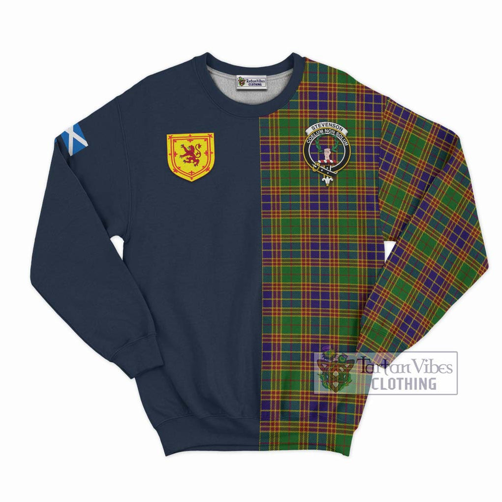 Tartan Vibes Clothing Stevenson Old Tartan Sweatshirt with Scottish Lion Royal Arm Half Style