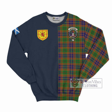 Tartan Vibes Clothing Stevenson Old Tartan Sweatshirt with Scottish Lion Royal Arm Half Style