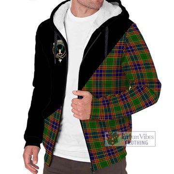 Stevenson Old Tartan Sherpa Hoodie with Family Crest and Military Logo Style Unisex S - Tartanvibesclothing Shop