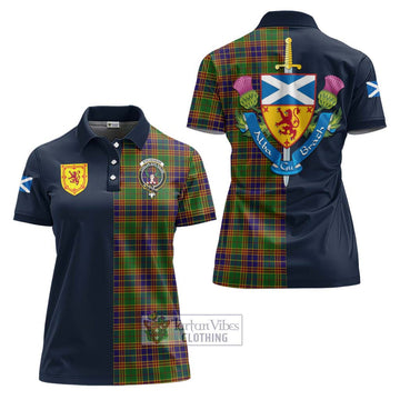 Tartan Vibes Clothing Stevenson Old Tartan Women's Polo Shirt with Scottish Lion Royal Arm Half Style