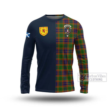 Tartan Vibes Clothing Stevenson Old Tartan Long Sleeve T-Shirt with Scottish Lion Royal Arm Half Style