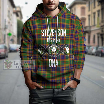 Stevenson Old Tartan Hoodie with Family Crest DNA In Me Style Pullover Hoodie - Tartanvibesclothing Shop