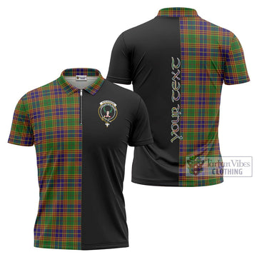 Stevenson Old Tartan Zipper Polo Shirt with Family Crest and Half Of Me Style Unisex - Tartanvibesclothing Shop