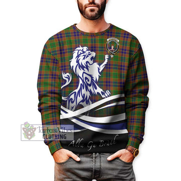 Stevenson Old Tartan Sweatshirt with Alba Gu Brath Regal Lion Emblem Unisex - Tartanvibesclothing Shop
