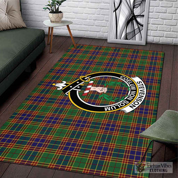 Tartan Vibes Clothing Stevenson Old Tartan Area Rug with Family Crest