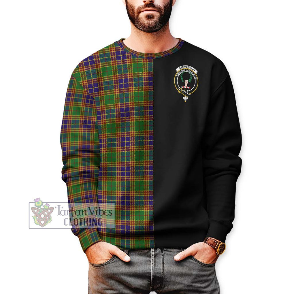 Stevenson Old Tartan Sweatshirt with Family Crest and Half Of Me Style Unisex - Tartanvibesclothing Shop