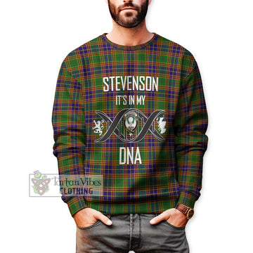 Stevenson Old Tartan Sweatshirt with Family Crest DNA In Me Style Unisex - Tartanvibesclothing Shop