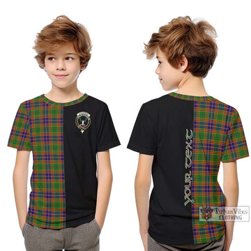 Stevenson Old Tartan Kid T-Shirt with Family Crest and Half Of Me Style Youth XL Size14 - Tartanvibesclothing Shop