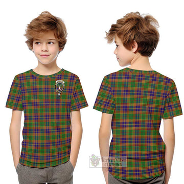 Stevenson Old Tartan Kid T-Shirt with Family Crest Youth XL Size14 - Tartanvibesclothing Shop