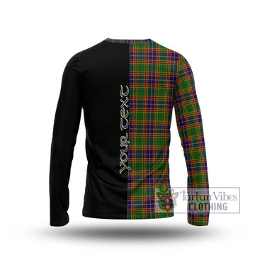 Stevenson Old Tartan Long Sleeve T-Shirt with Family Crest and Half Of Me Style - Tartanvibesclothing Shop