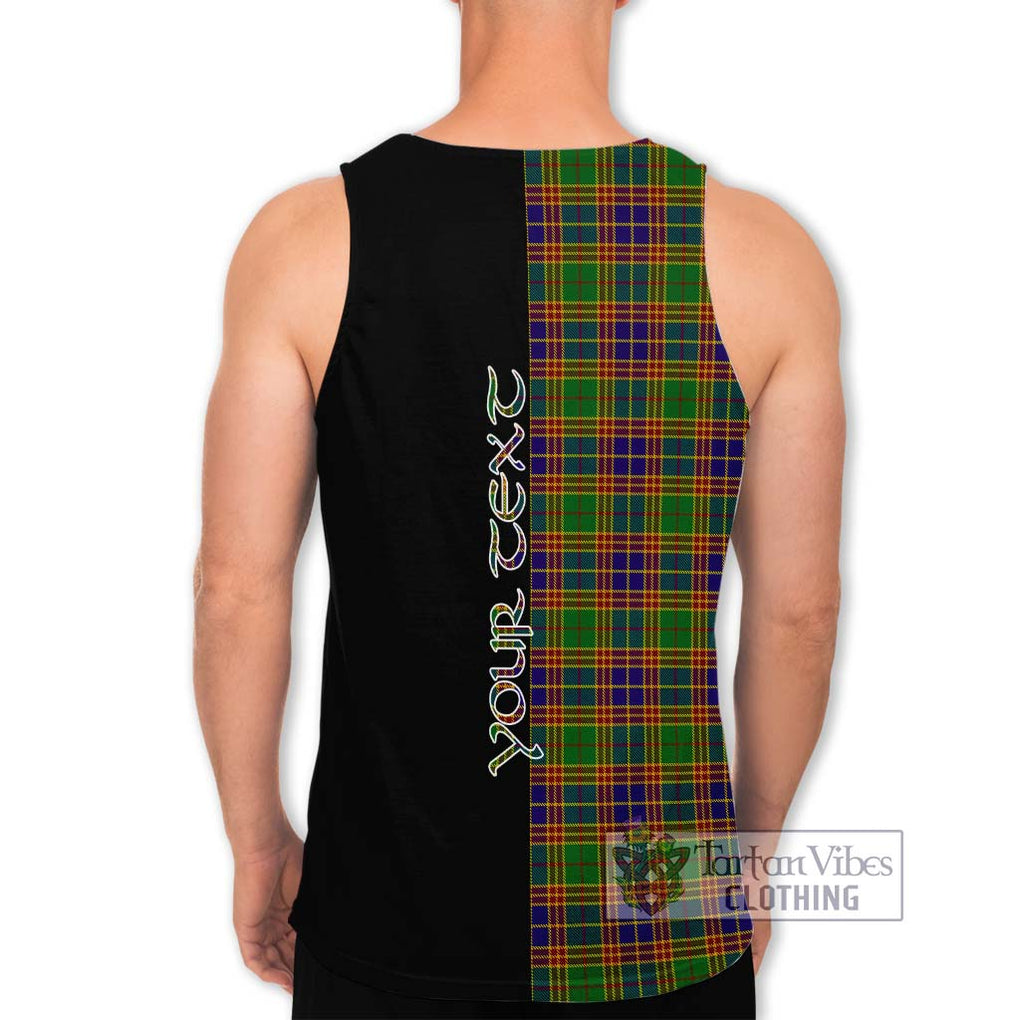 Stevenson Old Tartan Men's Tank Top with Family Crest and Half Of Me Style - Tartanvibesclothing Shop