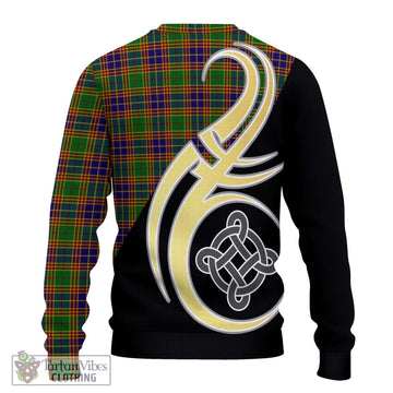 Stevenson Old Tartan Knitted Sweater with Family Crest and Celtic Symbol Style - Tartan Vibes Clothing