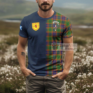 Tartan Vibes Clothing Stevenson Old Tartan T-Shirt Alba with Scottish Lion Royal Arm Half Style