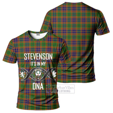 Stevenson Old Tartan T-Shirt with Family Crest DNA In Me Style - Tartan Vibes Clothing