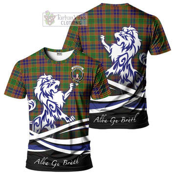 Tartan Vibes Clothing Stevenson Old Tartan Cotton T-shirt with Alba Gu Brath Regal Lion Emblem