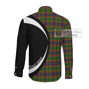 Stevenson Old Tartan Long Sleeve Button Up with Family Crest Circle Style Men's Shirt - Tartan Vibes Clothing