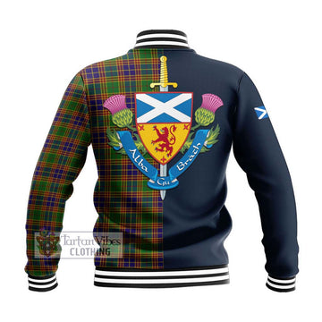 Tartan Vibes Clothing Stevenson Old Tartan Baseball Jacket with Scottish Lion Royal Arm Half Style