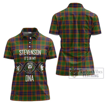 Stevenson Old Tartan Women's Polo Shirt with Family Crest DNA In Me Style - Tartanvibesclothing Shop