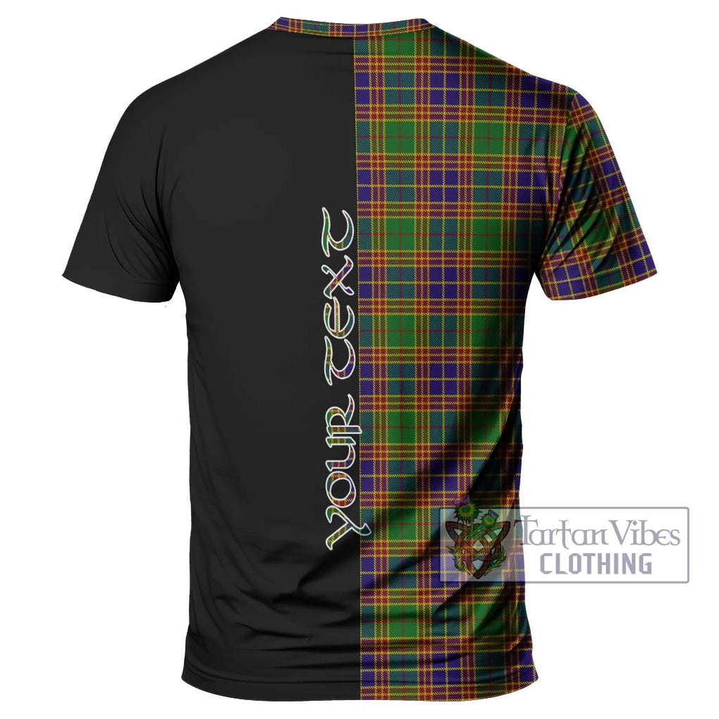 Stevenson Old Tartan T-Shirt with Family Crest and Half Of Me Style - Tartanvibesclothing Shop