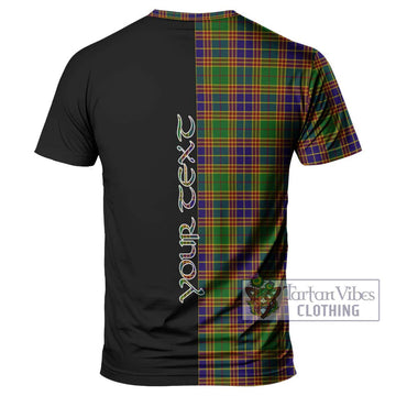 Stevenson Old Tartan T-Shirt with Family Crest and Half Of Me Style - Tartanvibesclothing Shop